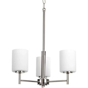 Progress Lighting - Replay  Three-Light Etched White Glass Chandelier P4318-104